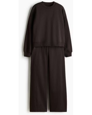 H&M 2-teiliges Set mit Sweatshirt und Joggpants - Schwarz