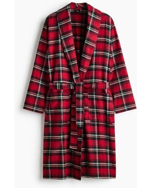 H&M Morgenmantel aus Baumwollflanell - Rot