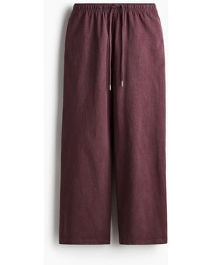 H&M Baumwollhose im Washed-Look - Lila