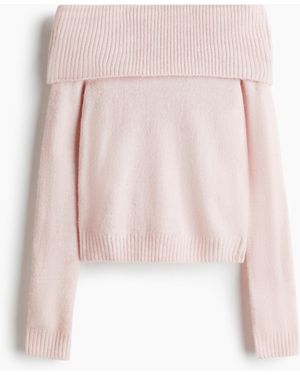 H&M Schulterfreier Pullover - Pink