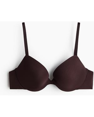 H&M Seamless Push-up-BH aus Mikrofaser mit Lycra - Braun