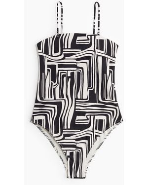 H&M Bandeau-Badeanzug mit wattierten Cups - Weiß