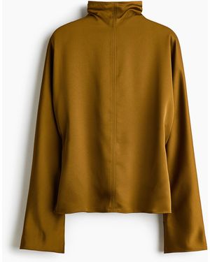 H&M Satinshirt mit Turtleneck - Gelb