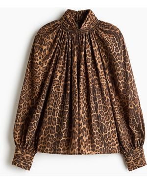 H&M Bluse mit Ballonärmeln - Braun