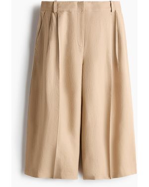 H&M Wijde Culotte Van Linnenmix - Naturel