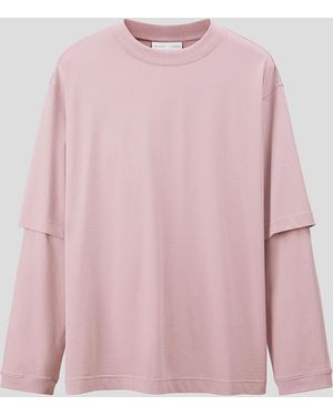 H&M Shirt aus Pima-Baumwolle im Lagenlook - Pink