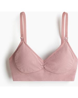 H&M MAMA Nahtloser wattierter Still-BH aus Baumwollmix - Pink