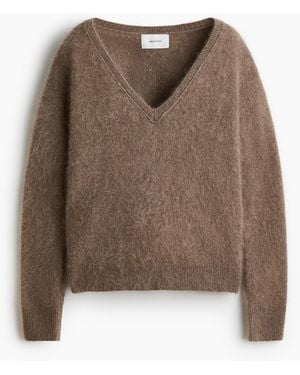 H&M V-neck Wool Jumper - Bruin
