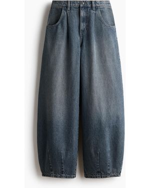 H&M Barrel Regular Waist Jeans - Blau