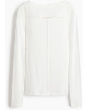 H&M Top Van Pimakatoen Met Cutout - Wit