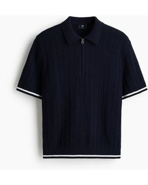 H&M Poloshirt aus Baumwolle in Relaxed Fit - Blau