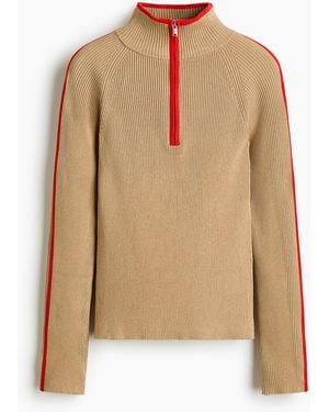 H&M Rib-knit zip-top jumper - Natur