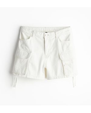 H&M Cargoshorts aus Denim in Regular Fit - Weiß