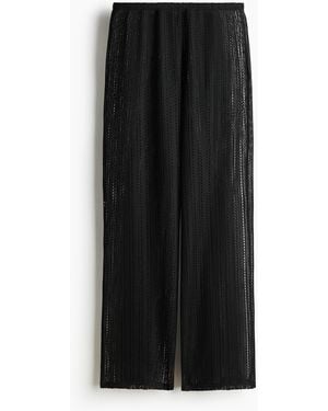 H&M Weite Hose in Ajourstrick - Schwarz