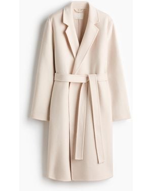H&M Handgefertigter Mantel aus Wollmix - Natur