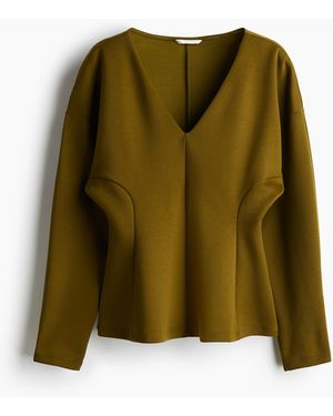 H&M Tailliertes Scuba-Shirt - Grün