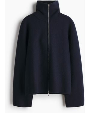 H&M Cardigan aus Wollmix mit Reissverschluss - Blau