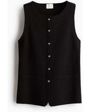 H&M Tanktop mit Knopfleiste - Schwarz