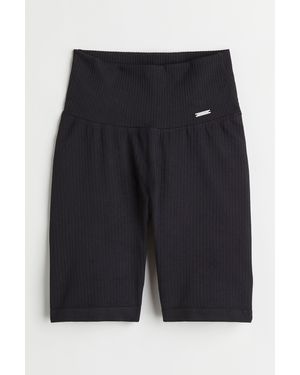 H&M Ribbed Seamless Biker Shorts - Blau