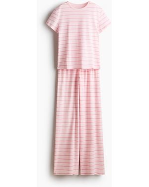H&M Pyjama aus Baumwollmix - Pink