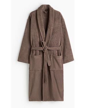 H&M Ochtendjas Van Katoenen Badstof - Bruin