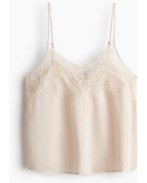 H&M Trägertop mit Spitze - Weiß