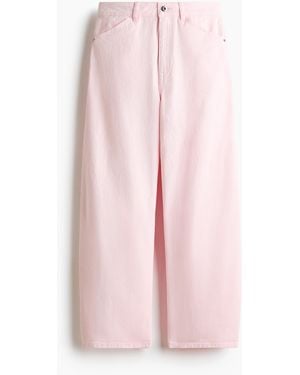 H&M Barrel Regular Waist Ankle Jeans - Pink