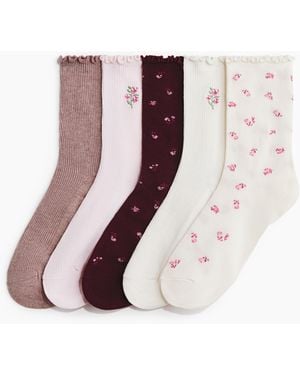 H&M 5 Paar Ribgebreide Sokken - Meerkleurig
