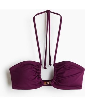 H&M Wattiertes Neckholder-Bikinitop - Lila