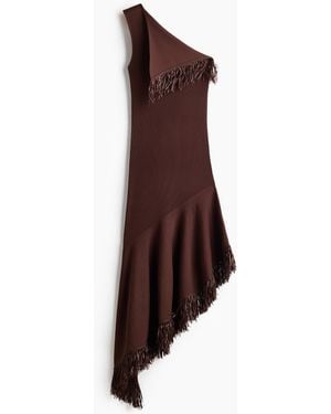 H&M One-Should-Kleid mit Fransen - Braun
