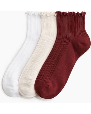 H&M 3-pack rib-knit ankle socks - Braun