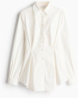 H&M Baumwollbluse mit Schnürdetail - Weiß