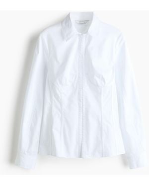 H&M Baumwollbluse mit Sanduhr-Silhouette - Weiß