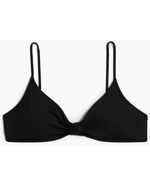 H&M Wattiertes Bikinitop mit Knotendetail - Schwarz