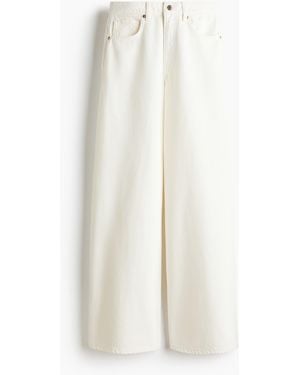 H&M Wide High Waist Jeans - Weiß