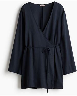 H&M Bademantel aus Leinenmix - Blau