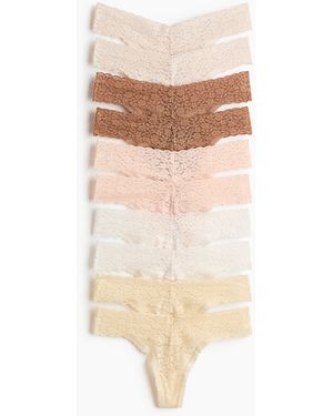H&M 10er-Pack Tangas aus Spitze - Natur
