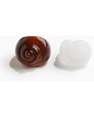H&M 2er-Pack Ringe in Muschelform - Braun