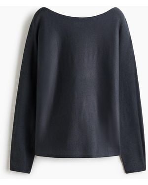 H&M Off-the-shouldertrui - Blauw