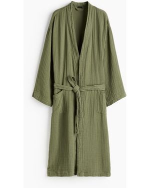 H&M Bademantel aus Musselin - Grün
