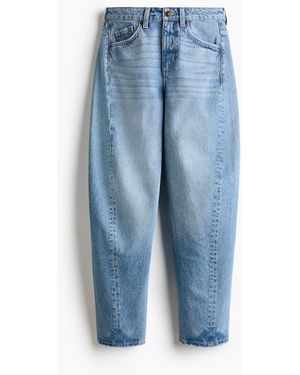 H&M Barrel Regular Waist Jeans - Blauw