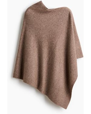 H&M Fijngebreide Poncho Van Kasjmiermix - Bruin