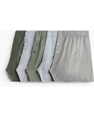 H&M Set Van 5 Geweven Katoenen Boxershorts - Grijs