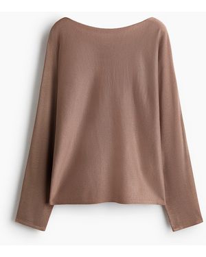 H&M Pullover mit U-Boot-Ausschnitt - Braun