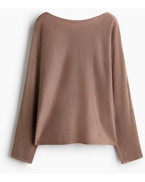 H&M Trui Met Boothals - Bruin