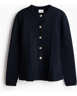 H&M Figurbetonter Feinstrick-Cardigan - Blau