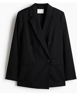 H&M Zweireihiger Blazer - Schwarz