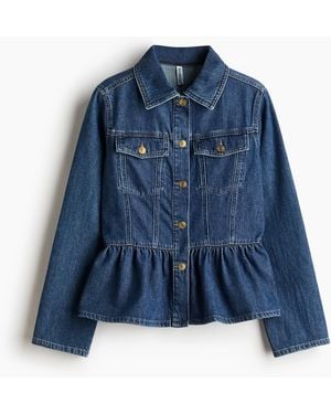 H&M Jeansjacke mit Peplum - Blau