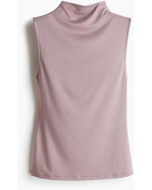 H&M Turtleneck-Top aus Mikrofaser - Pink