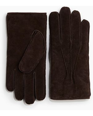 H&M Handschuhe aus Veloursleder - Schwarz
